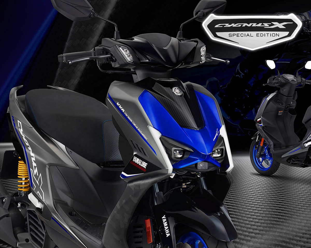 原付二種スクーター「CYGNUS X（シグナス エックス）」に、ヤマハフラッグシップモデル「YZF-R1M」のハイパフォーマンスでレーシーなイメージをモチーフにした「CYGNUS X SPECIAL EDITION」を設定し、800台の台数限定で8月25日に発売